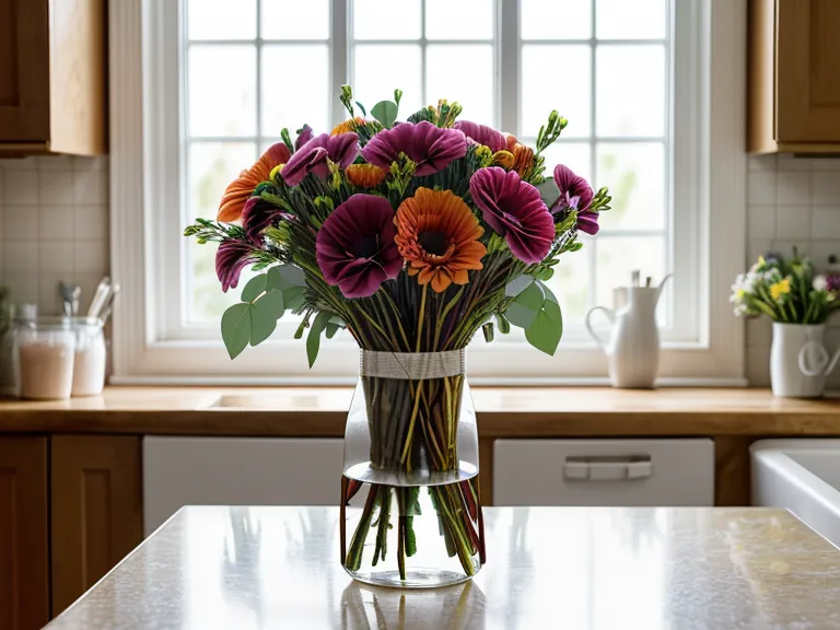 A smartphone showing a rose bouquet next to a real delivery containing lilies