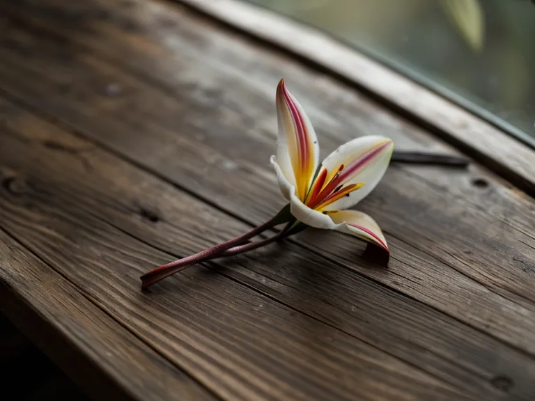 A lily stem and floral shears used to check a flower delivery substitution against the listing