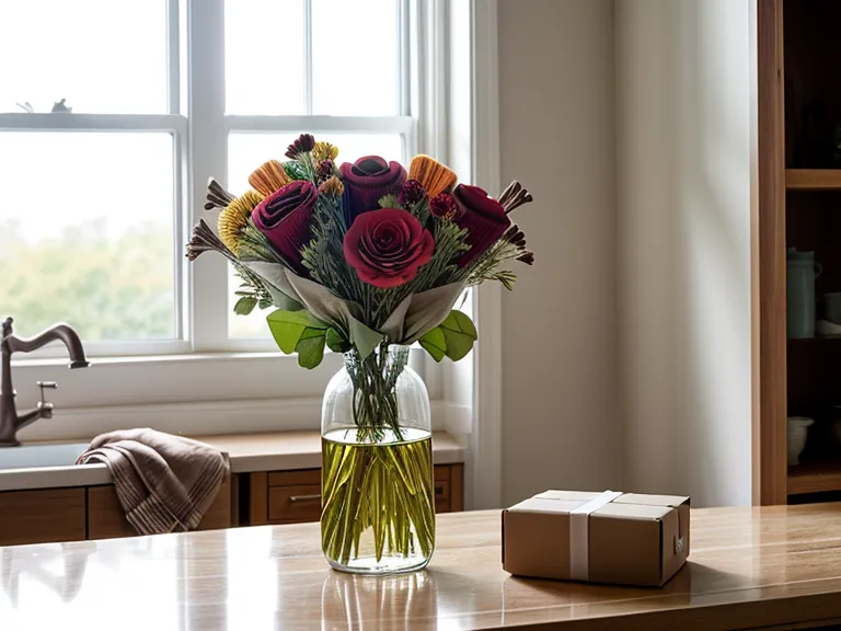 Side-by-side flower delivery photo comparison showing a floral substitution between the online listing and the bouquet that arrived