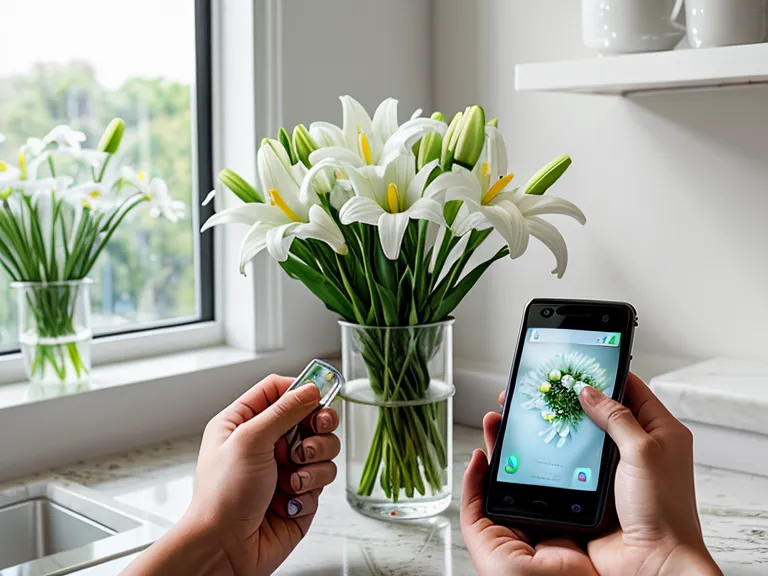 Side-by-side flower delivery photo comparison showing a lily substitution for the ordered daisy mix