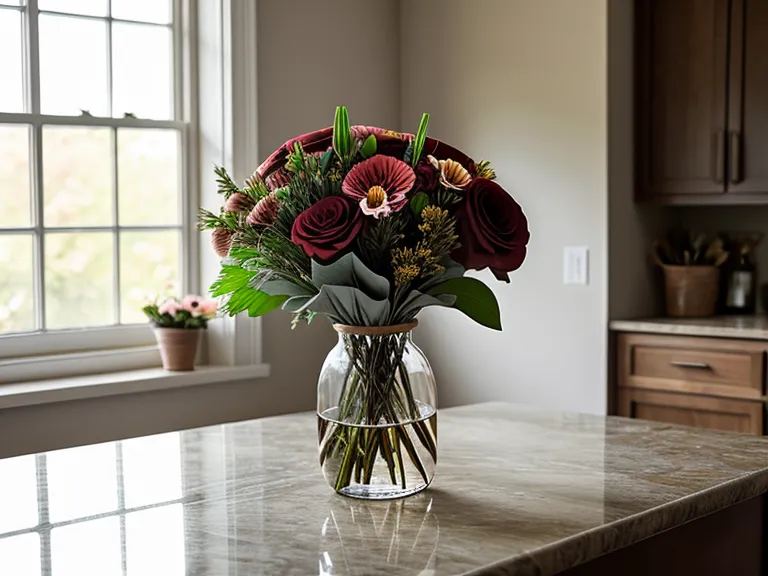 A side-by-side comparison of a delivered flower bouquet and the original online listing.