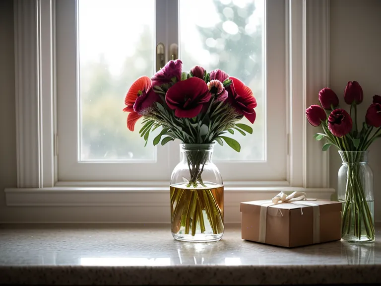 Side-by-side delivery photo comparing a premium glass vase against the plastic utility bucket substitution in a hospital flower order