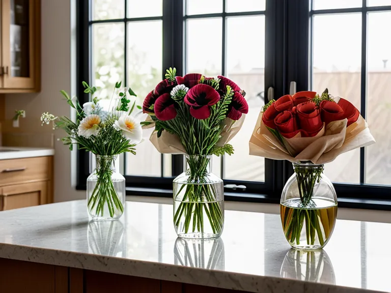 A phone displaying a floral listing next to the actual delivered bouquet for comparison.