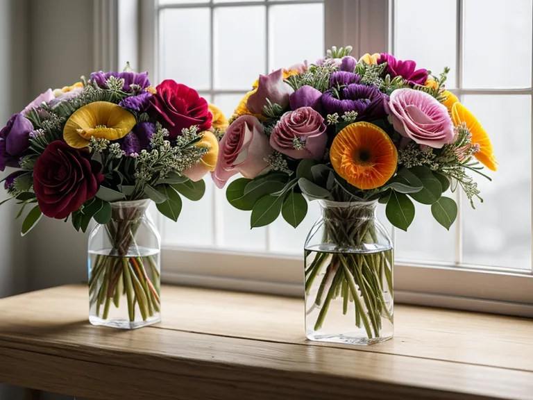 Comparison between a pre-arranged vase bouquet and flowers shipped in a box.