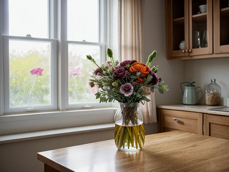A laptop with a spreadsheet next to a delivery of white lilies.